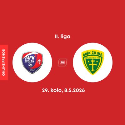 ONLINE: MFK Zvolen - MŠK Žilina B dnes, MONACObet liga LIVE (II. liga, 29. kolo)